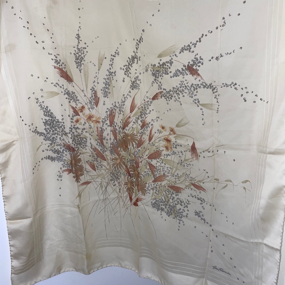 Jim Renoir Italy Retro Vintage Scarf Floral 34x34.